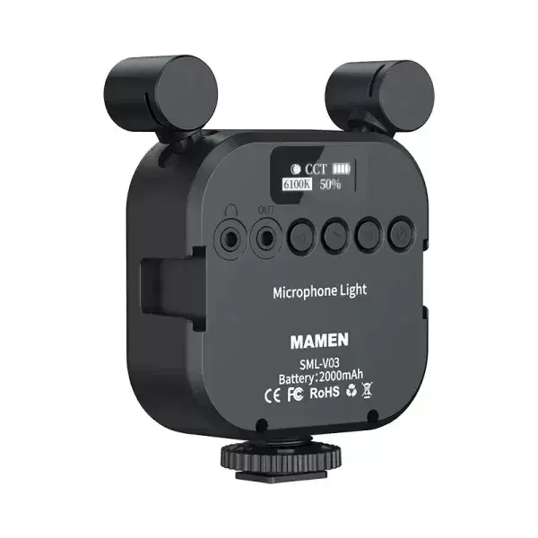 Mamen SML-V03 Çift Mikrofonlu RGB Vlog Işığı