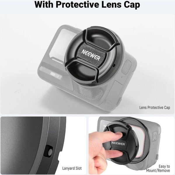 INSTA360 Ace Pro 1/2 Uyumlu 49MM Filtre Adaptör ve Lens Kapağı