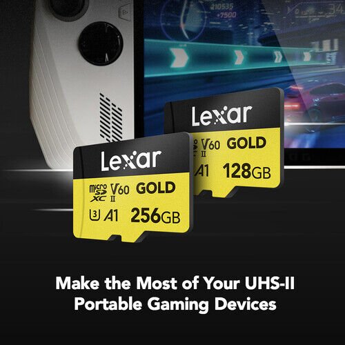 Lexar 128GB 280 MB/s UHS-II V60 microSD Hafız Kartı (Gold Serisi)