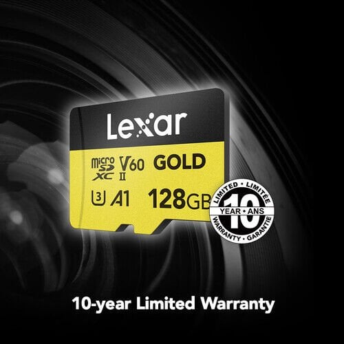 Lexar 128GB 280 MB/s UHS-II V60 microSD Hafız Kartı (Gold Serisi)
