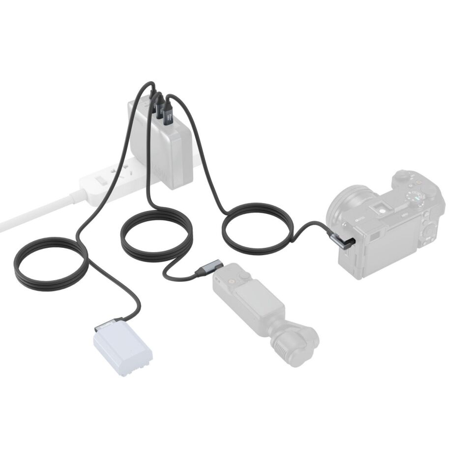 SmallRig 4791 USB-C (Düz) - USB-C (Açılı) Veri Kablosu (60 cm)