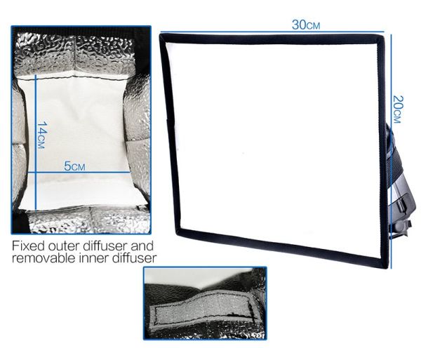 Lifei 20x30cm Tepe Flaş Softbox