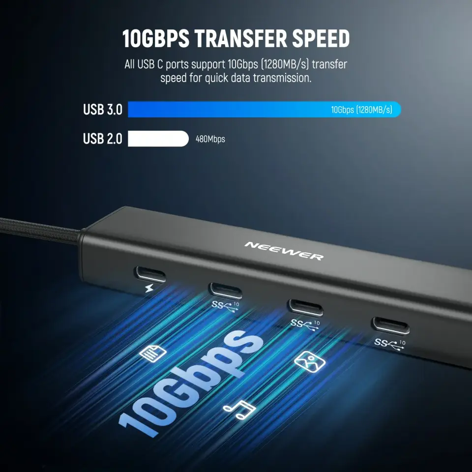 NEEWER PS020E USB-C Hub 4-in-1 10Gbps