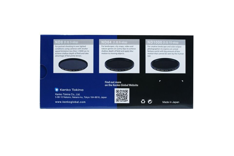 Kenko 77 mm Real Pro ND Filtre Seti (ND8, ND64, ND1000)