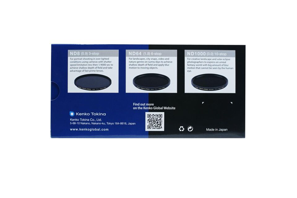 Kenko 82 mm Real Pro ND Filtre Seti (ND8, ND64, ND1000)