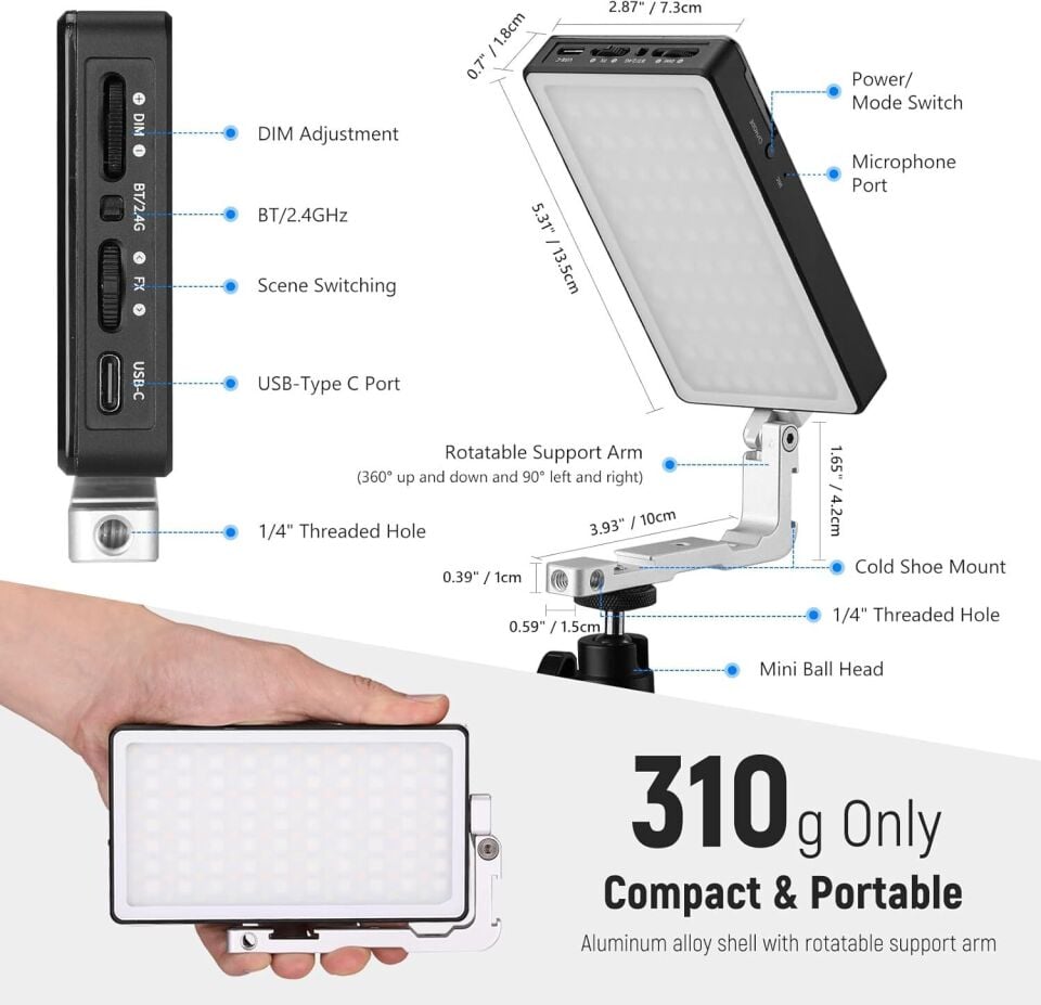 NEEWER SL90 RGB Mini Mobil Video Işığı