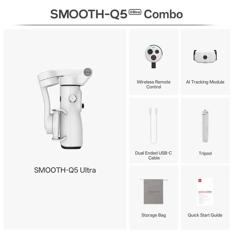 Zhiyun Smooth Q5 Ultra Combo – AI Takip Özellikli Telefon Gimbalı