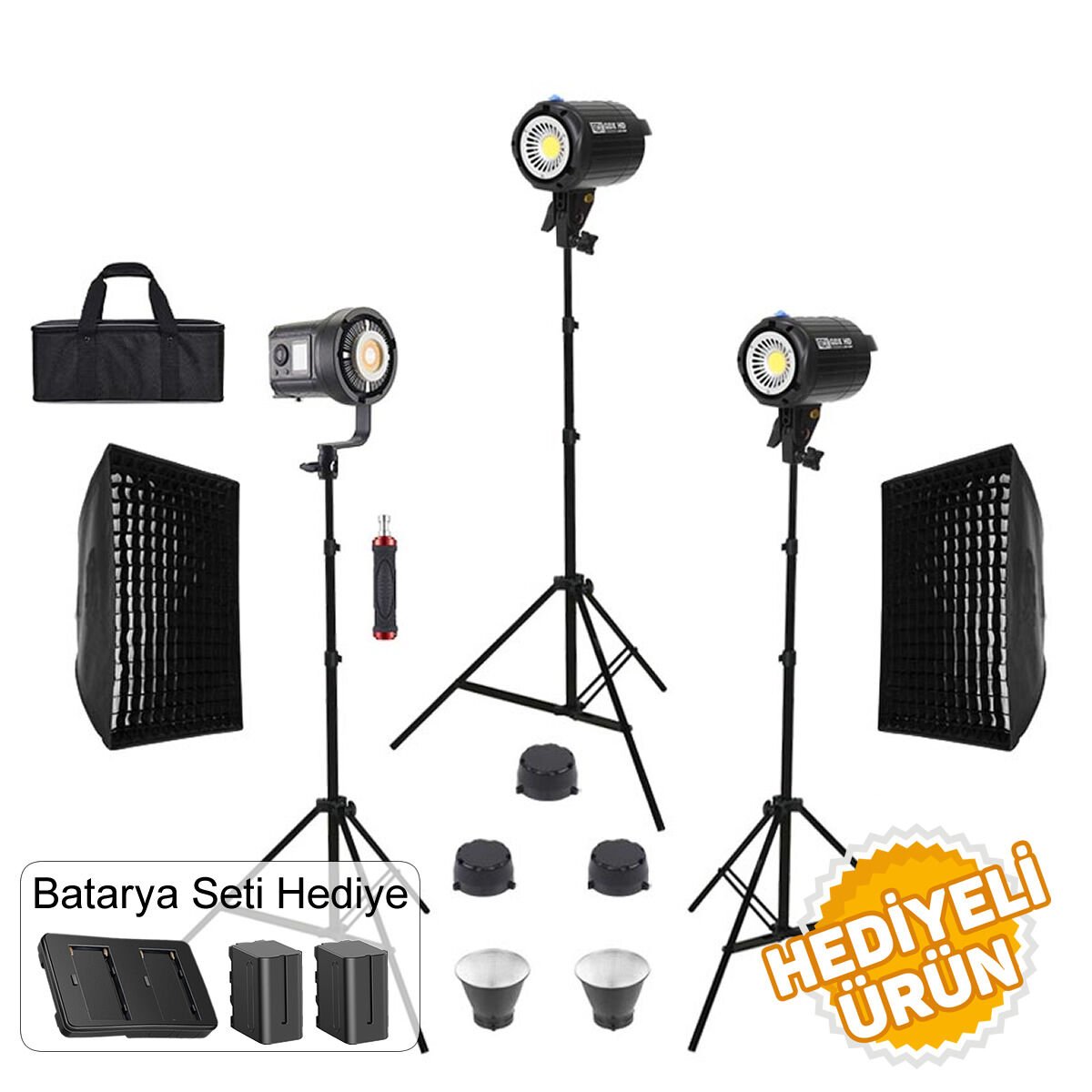GDX RGB'li Led Video Işık Seti - HD60 - Batarya Seti Hediyeli