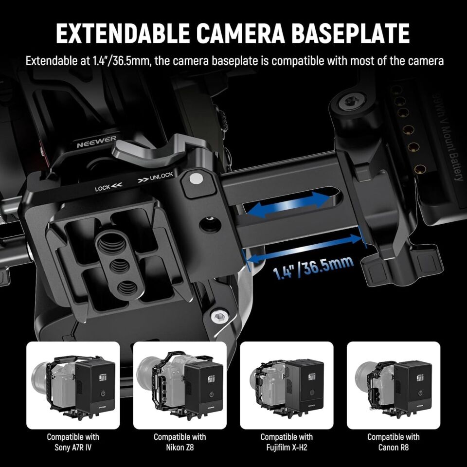 NEEWER PS015 Pro Katlanabilir V-Mount Batarya Plakası