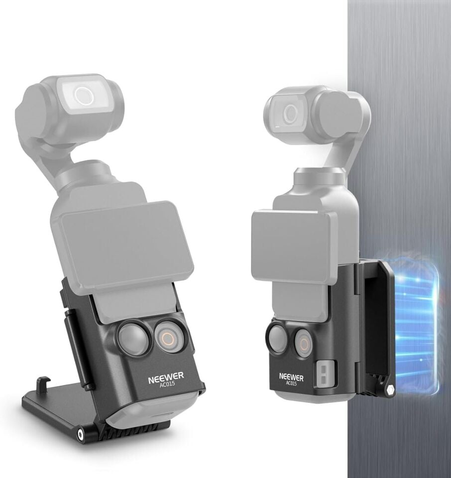 NEEWER BASICS AC015 Manyetik Kamera Montajı (DJI Osmo Pocket 3 Uyumlu, 180° Dönebilir)