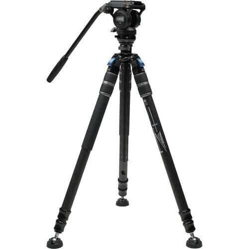 Sirui SVS60 Karbon Fiber Video Tripod + S3 Fluid Video Kafa + Sirui SVM-LF Tripod Base with Pedal Video Kit