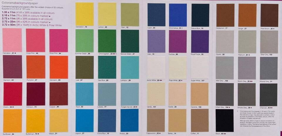 Colorama Platinum Kağıt Fon 2.72 x 11m