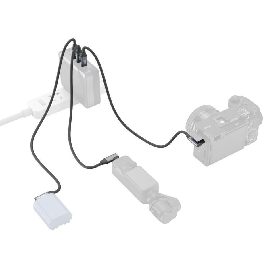 SmallRig 4790 USB-C (Düz) - USB-C (Açılı) Veri Kablosu (35 cm)