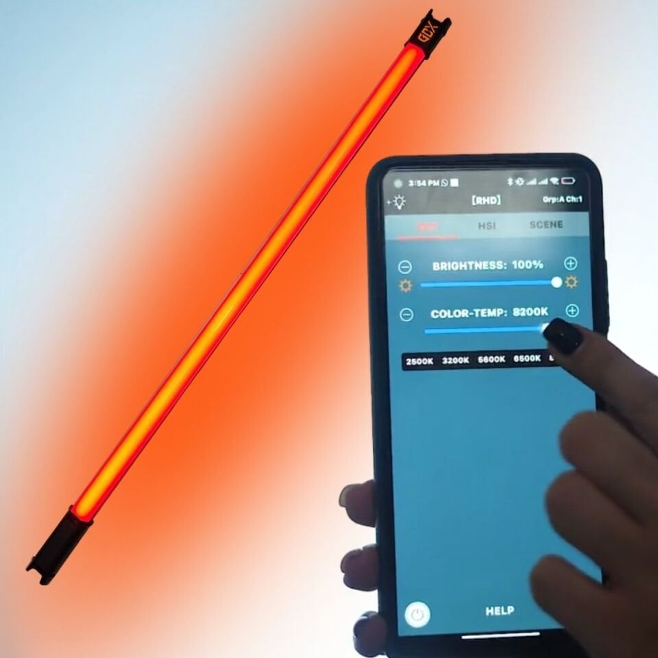 Gdx TB-100 RGB 45W Youtube Canlı Yayın Arka Plan Renkli Dolgu Işığı Led Tüp Işık (Uzunluk: 100 cm)