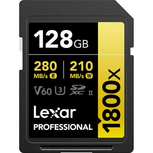 Lexar 128GB Professional 1800x UHS-II SDXC V60 Hafıza Kartı