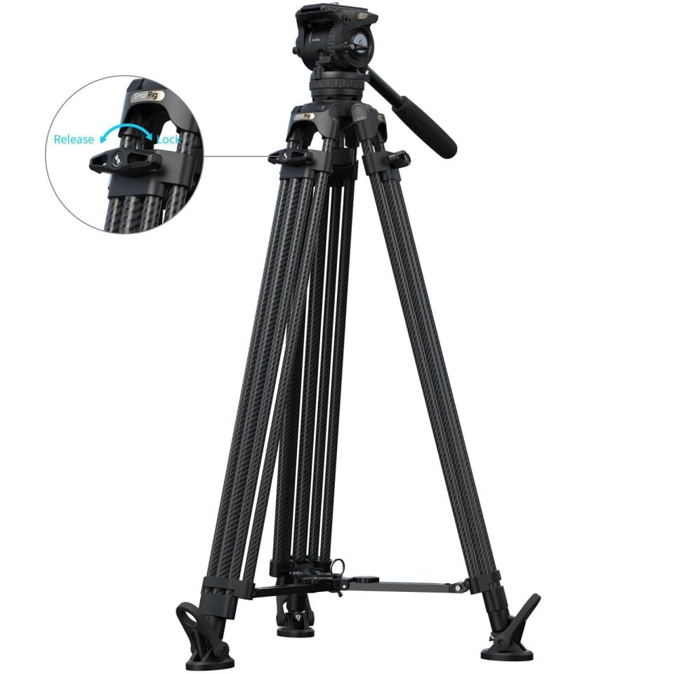 SmallRig 5580 FSD16 FreeSpeed ​​Ağır Hizmet Tipi Karbon Fiber Tripod