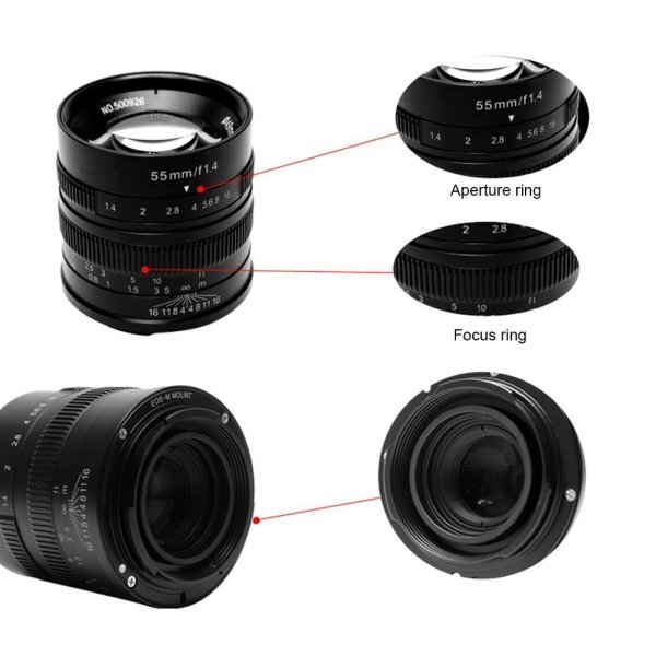 7artisans 55mm F/1.4 APS-C Manual Fixed Lens (M43-Panasonic Olympus Mount)