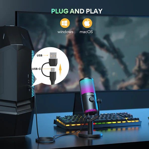Maono DM30RGB USB Oyun Mikrofonu