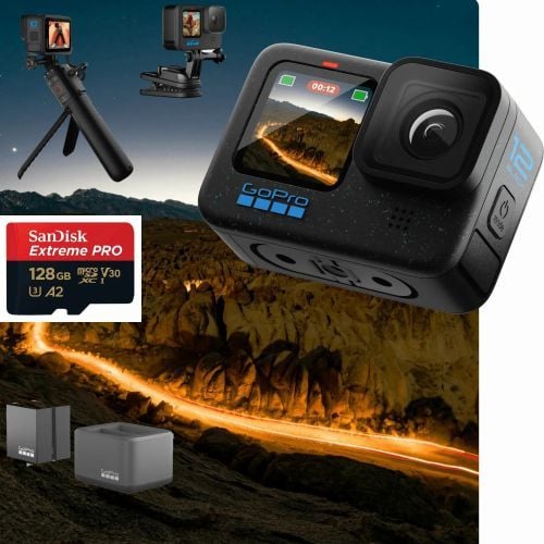GoPro HERO 12 Aksiyon Kamerası Kamp Kiti + 128GB Hafıza Kartı