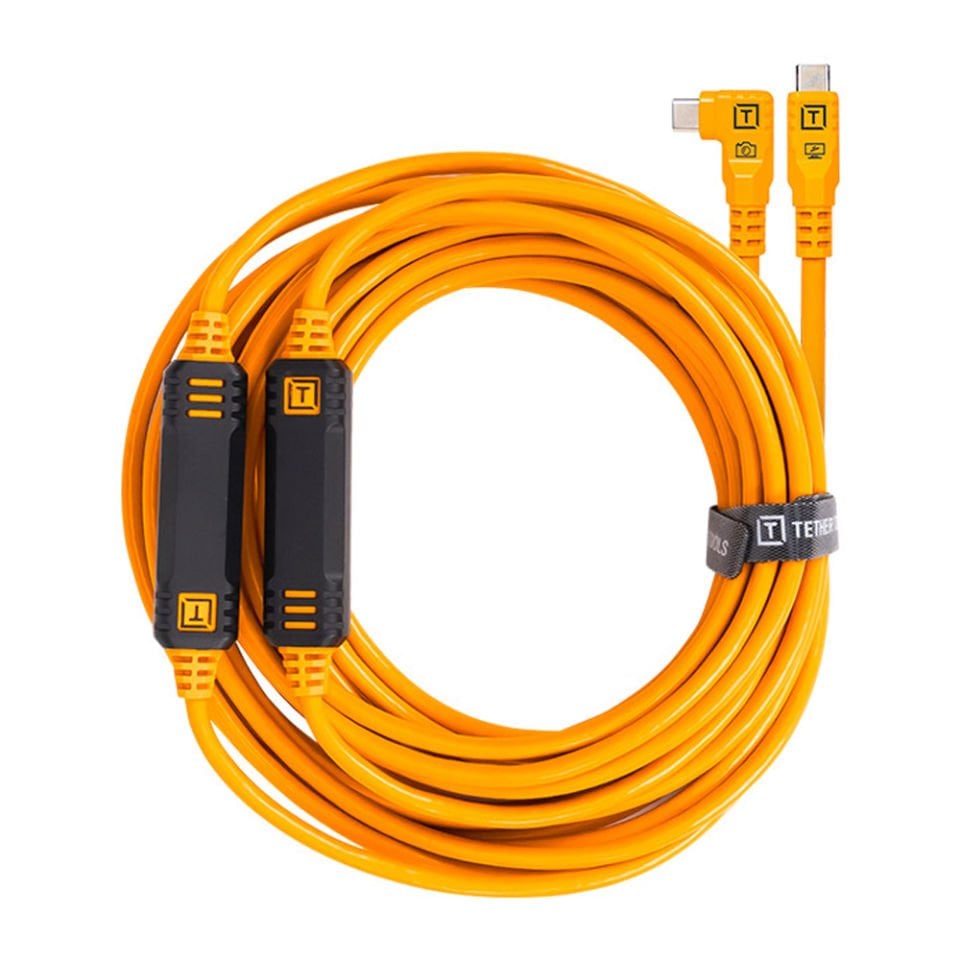 TetherPro USB-C - USB-C, 31′ (9,4 m), Düz - Dik Açılı Kablo + Kontrol Adaptörlü Kit