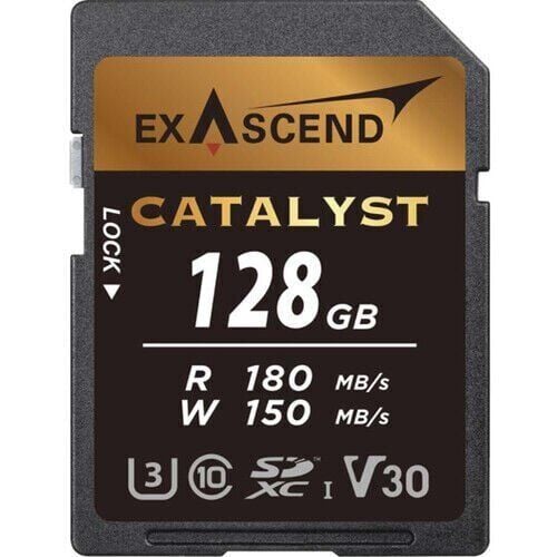 Exascend Catalyst 128 GB V30 UHS I SD 180Mb/S Read - 150Mb/S Write