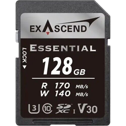 Exascend Essential 128 GB V30 UHS I SD 170Mb/S Read - 140Mb/S Write