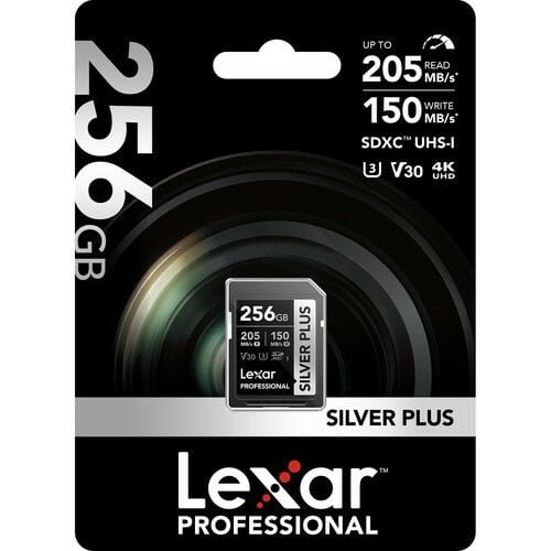 Lexar 256GB Profesyonel Silver Plus UHS-I SD Hafıza Kartı