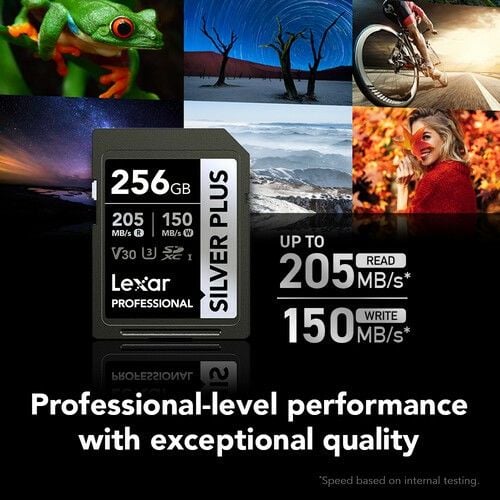 Lexar 256GB Profesyonel Silver Plus UHS-I SD Hafıza Kartı