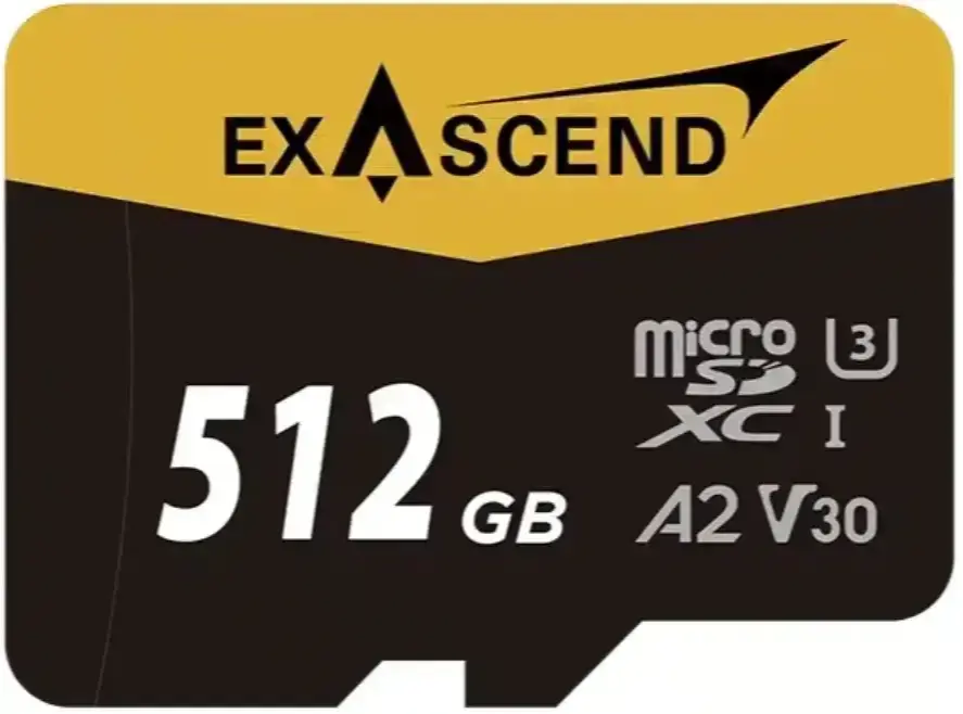 Exascend Catalyst microSD V30, A2 512GB, w/ adapter - 175MB/S Read -150MB/S Write