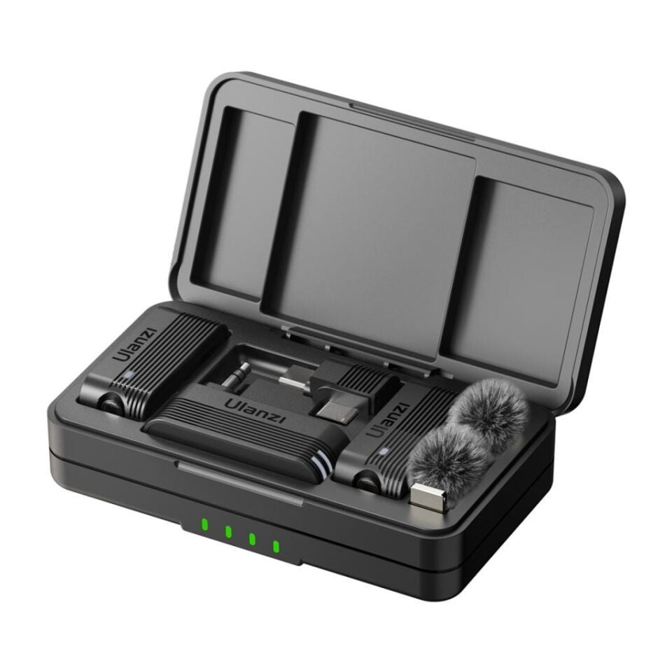 Ulanzi A100 İkili Kablosuz Yaka Mikrofonu (Type-C ve 3.5mm TRS)
