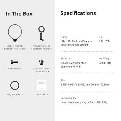 PGYTECH CapLock Magnetic Smartphone Neck Mount