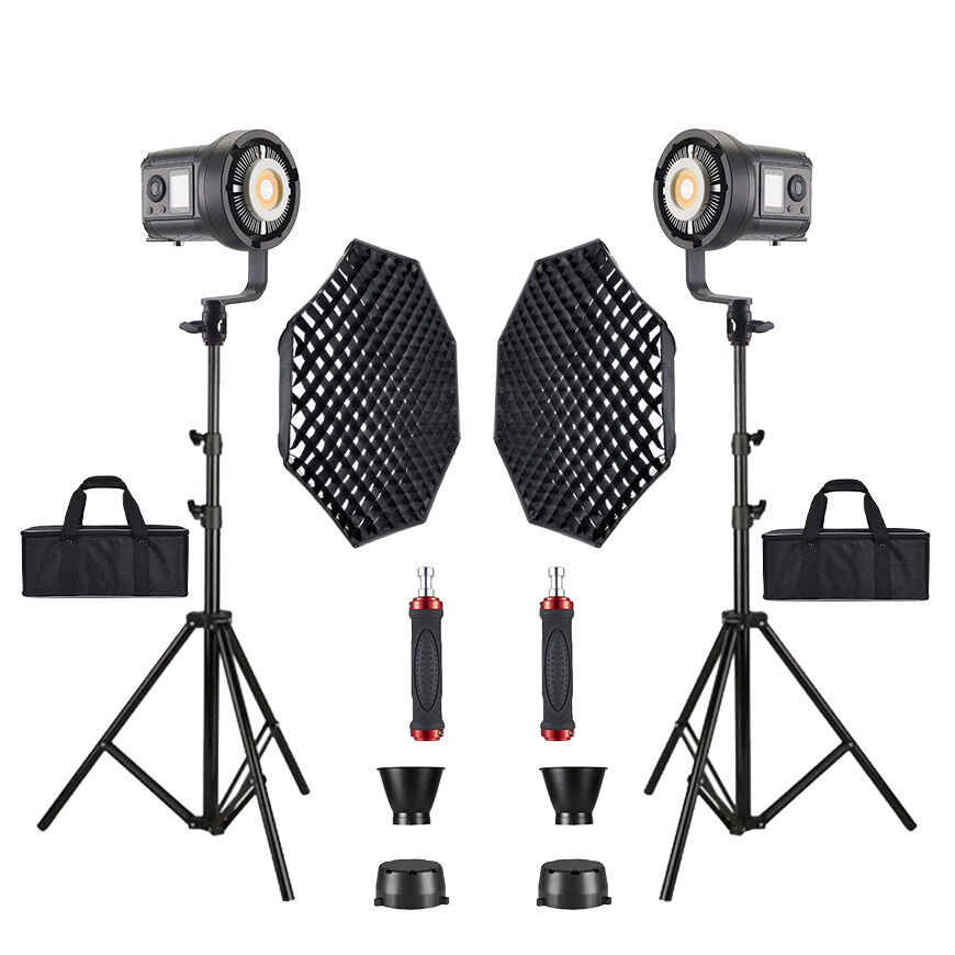 GDX HDB-135R RGB 2'li Full Set (Gridli 95cm Octagon + 260 cm Kalın Işık Ayağı) - Batarya Seti Hediyeli