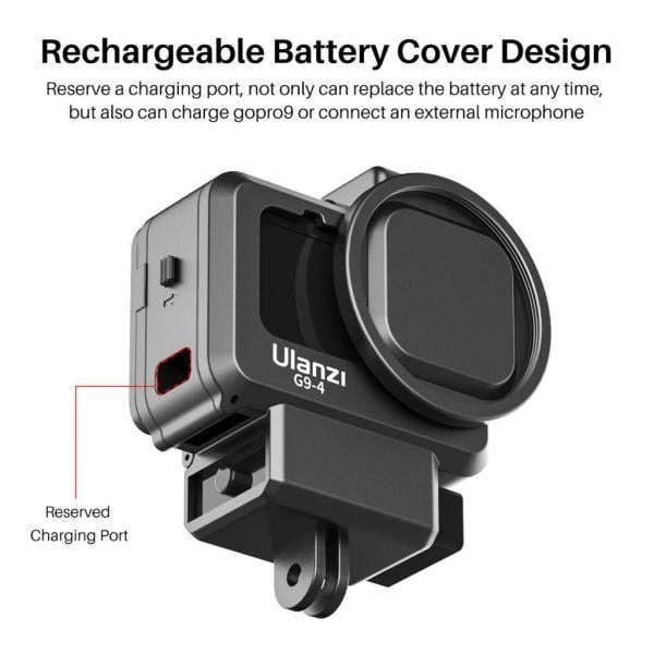 Ulanzi G9-4 Gopro Hero 9 / 10 / 11 /12 Vlog Case Plastik Çerçeve