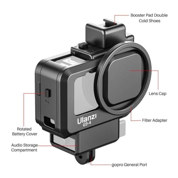 Ulanzi G9-4 Gopro Hero 9 / 10 / 11 /12 Vlog Case Plastik Çerçeve