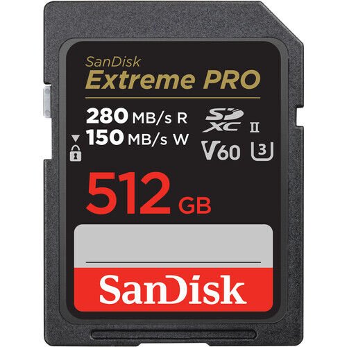 SanDisk 512GB Extreme PRO UHS-II SDXC Hafıza Kartı (280mb)