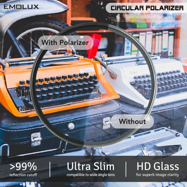 Emolux 43mm DLP Slim Circular Polarize Filtre