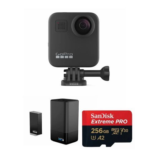GoPro MAX 360 Derece Aksiyon Kamera +GoPro Enduro İkili Şarj Cihazı + Batarya + Hafıza Kartı + 256GB Hafıza Kartı