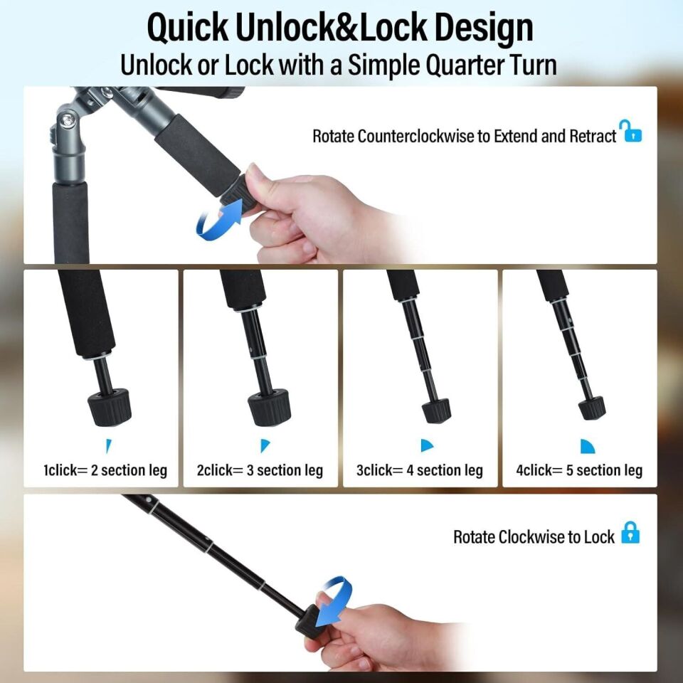 Sirui TT-50 Compact Mini Masaüstü Tripodu (Mat Gri)