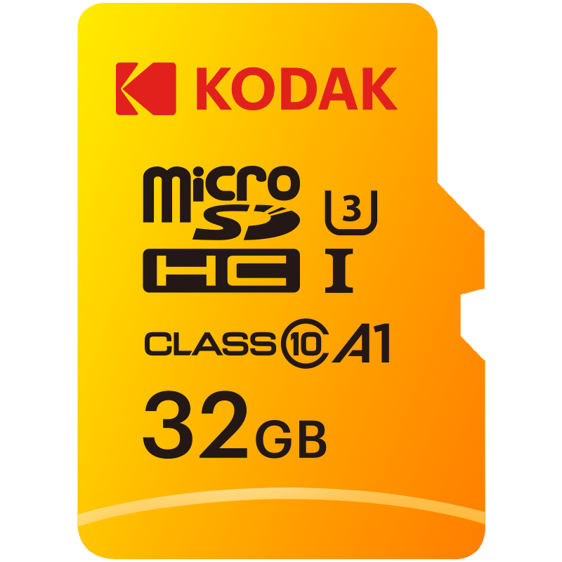 Kodak 32GB Micro SD UHS-I U3/V30/A1 Hafıza Kartı + Adaptör (Sarı)