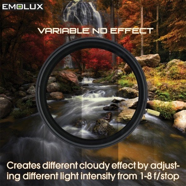 Emolux 49mm 2 in 1 Variable ND 2-400 + Circular Polarize Filtre