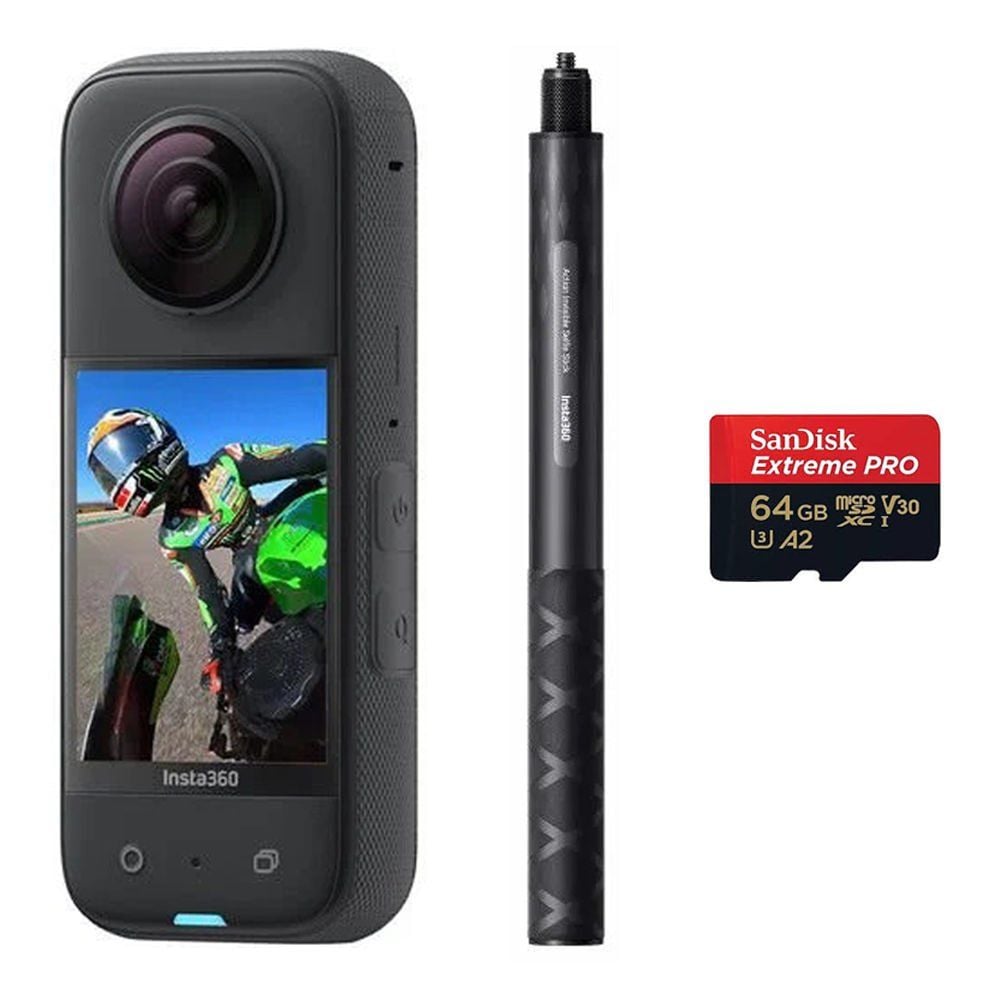 Insta360 X3 360 Derece Kamera + Stick + Hafıza Kartı
