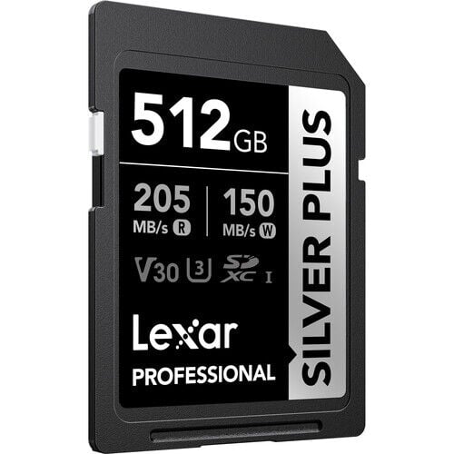 Lexar 512GB Profesyonel Silver Plus UHS-I SD Hafıza Kartı