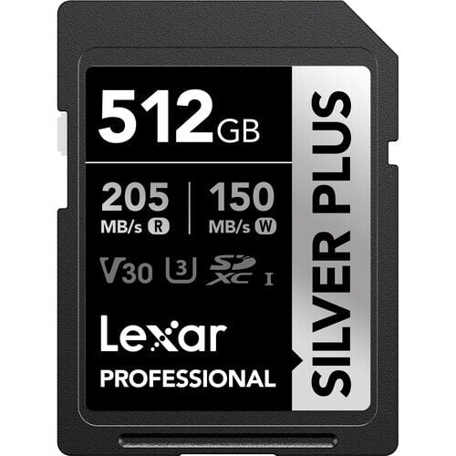 Lexar 512GB Profesyonel Silver Plus UHS-I SD Hafıza Kartı