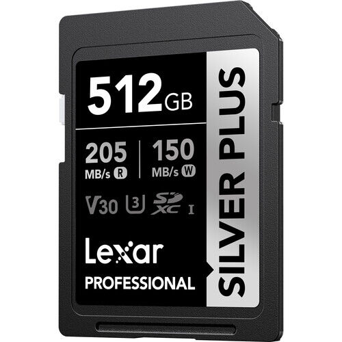 Lexar 512GB Profesyonel Silver Plus UHS-I SD Hafıza Kartı