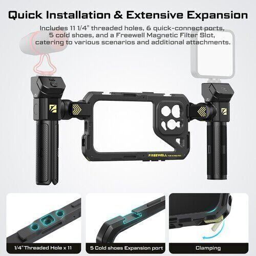 Freewell Genius Smartphone Rig Cage for iPhone 15 Pro Max