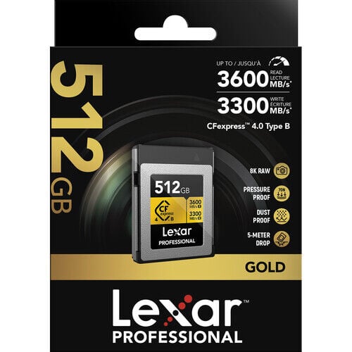 Lexar 512GB Professional CFexpress Type B Gold