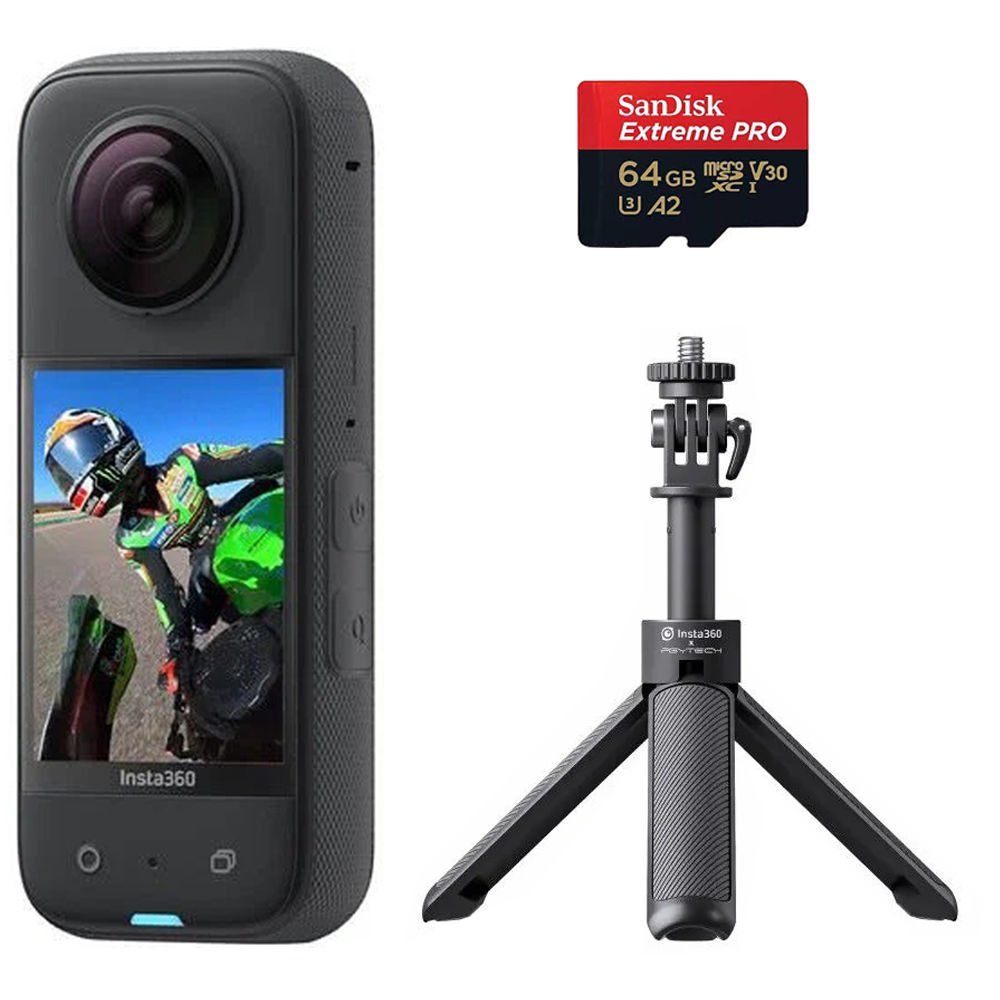 Insta360 X3 360 Derece Kamera + Mini 2-in-1 Tripod + Hafıza Kartı