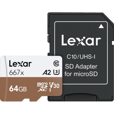 Lexar 64GB Professional 667x UHS-I microSDXC Hafıza Kartı ve SD Adaptör