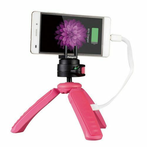 Fotopro X-POD Power Bankli Mini Tripod (Pembe)