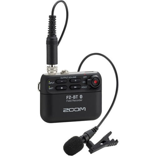 Zoom F2-BT Bluetooth Yaka Mikrofonu ve Ses Kayıt Cihazı (Siyah)